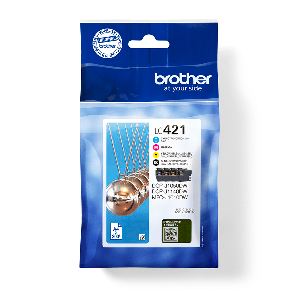 Brother Tinten-Multipack LC-421VAL / LC421VAL, 4 Farben, 200 Seiten