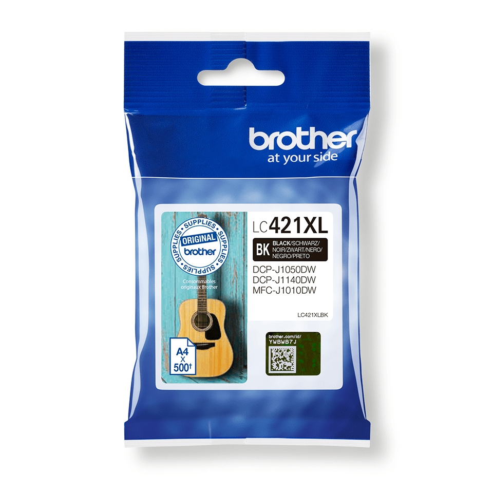 Brother Tintenpatrone LC-421XLBK / LC421XLBK Schwarz XL, 500 Seiten