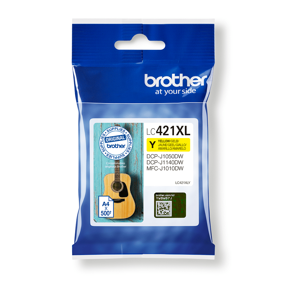 Cartouche d'encre Brother LC-421XLY / LC421XLY jaune XL, 500 pages