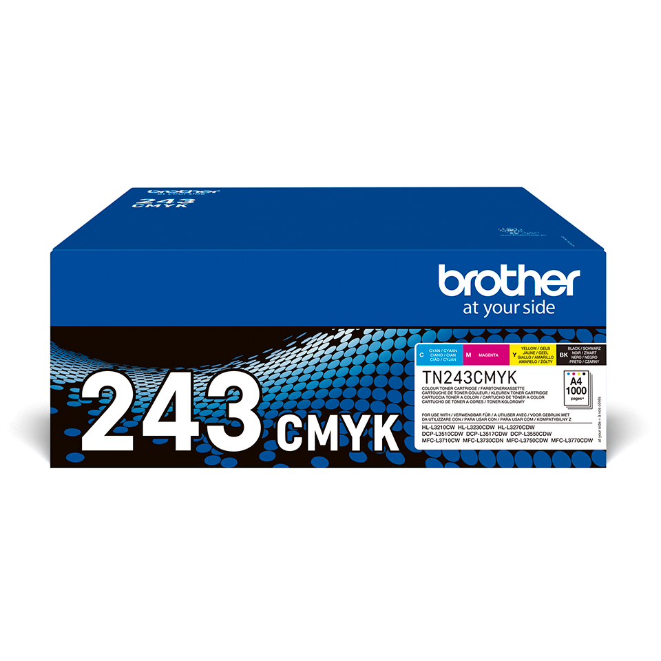 [TN243CMYK] Brother TN-243CMYK / TN243CMYK toner value pack, 4 colors, 4 x 1,000 pages