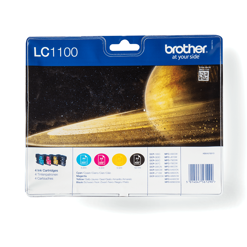 Pack cartouches d'encre Brother LC-1100VALBP / LC1100VALBP, 4 couleurs, 325 pages