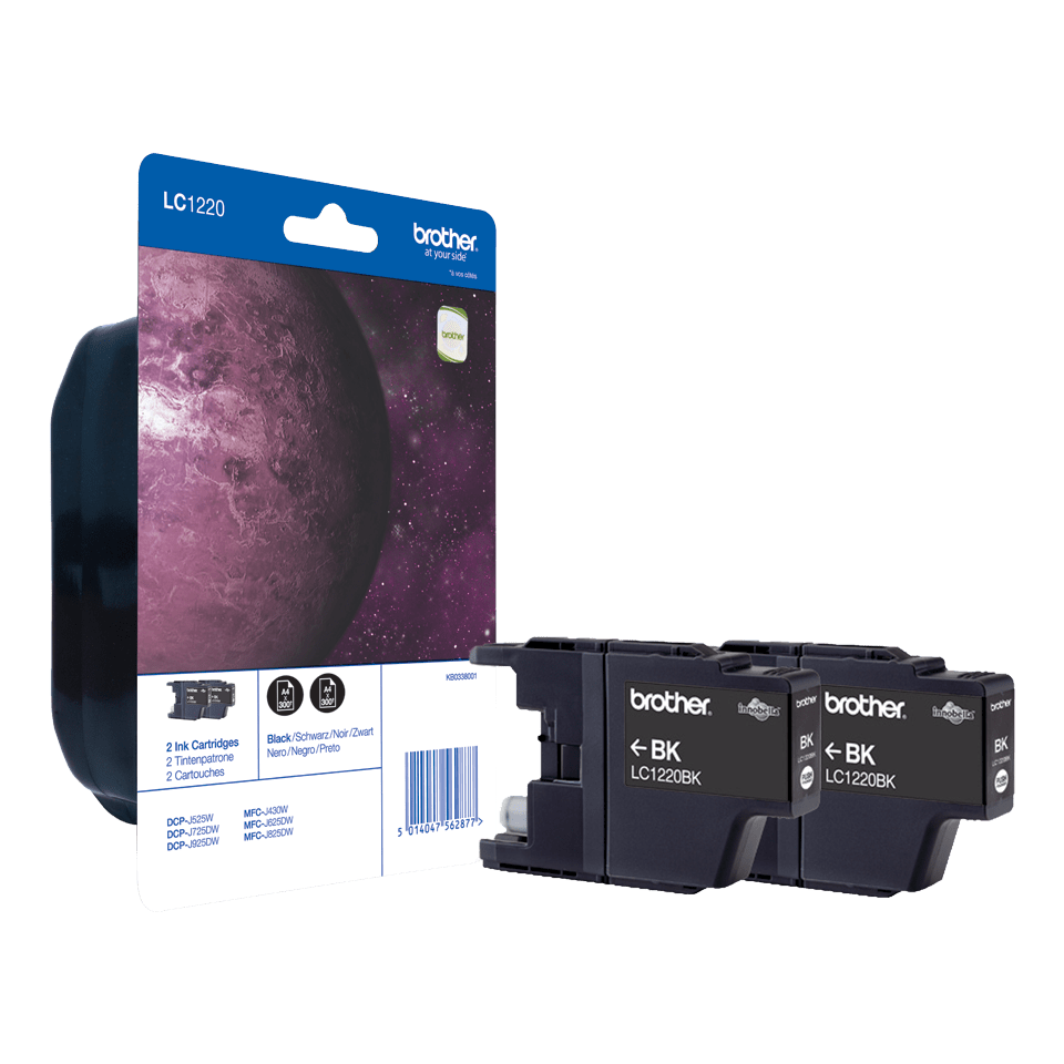 Brother LC-1220BKBP2 / LC1220BKBP2 black ink cartridge twin pack, 2 x 300 pages