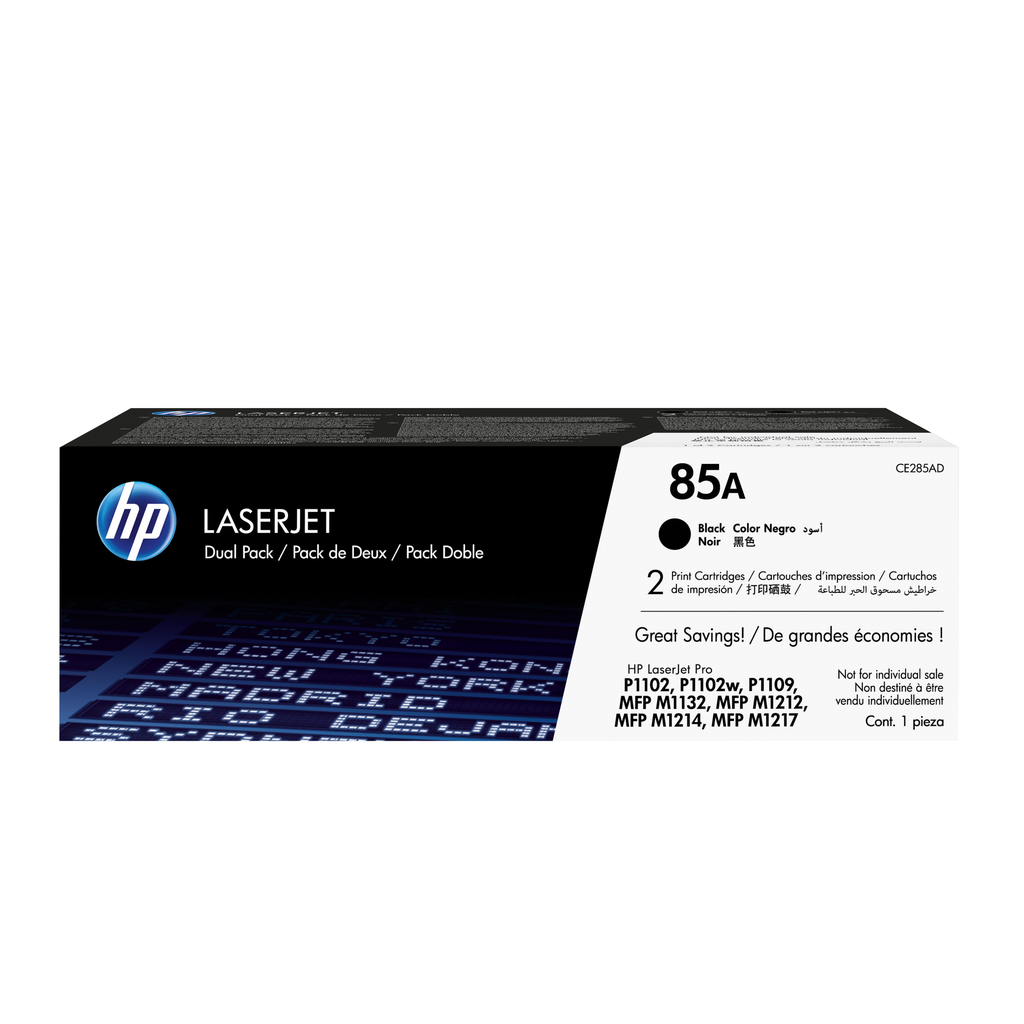 Pack de 2 toners HP 85A / CE285AD noir, 2 x 1 600 pages
