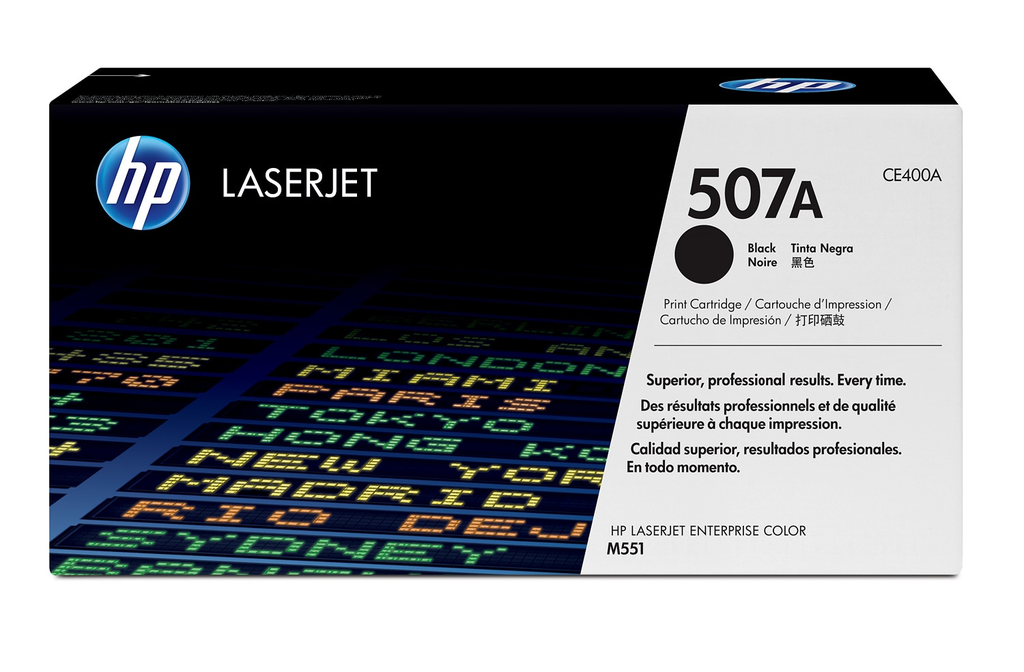 HP 507A / CE400A black toner, 5,500 pages