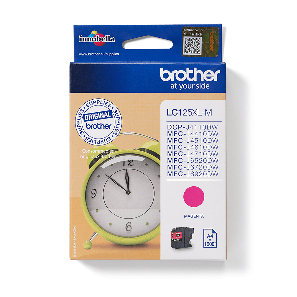 Cartouche d'encre Brother LC-125XLM / LC125XLM magenta XXL, 1 200 pages