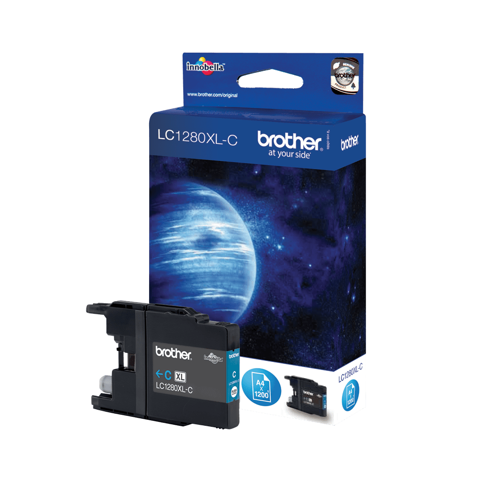 Brother LC-1280XLC / LC1280XLC cyan ink cartridge XXL, 1,200 pages