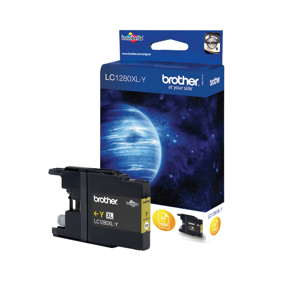 Brother LC-1280XLY / LC1280XLY yellow ink cartridge XXL, 1,200 pages