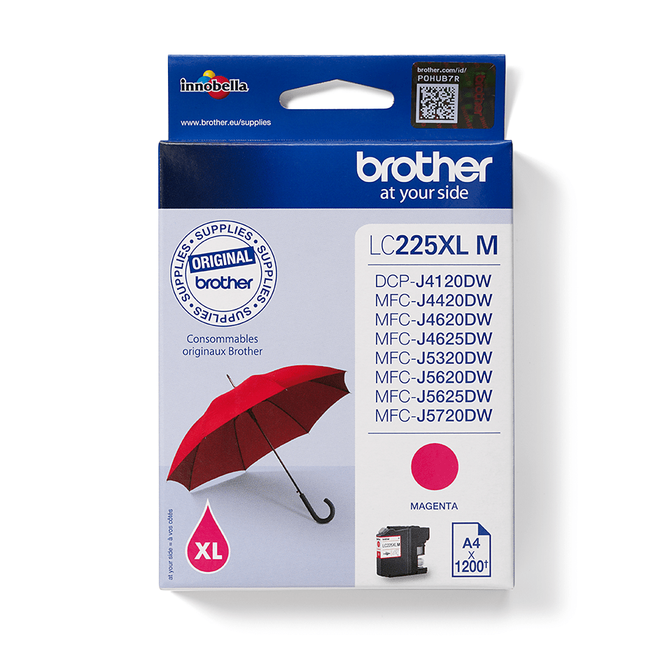 Brother Tintenpatrone LC-225XLM / LC225XLM Magenta XXL, 1.200 Seiten