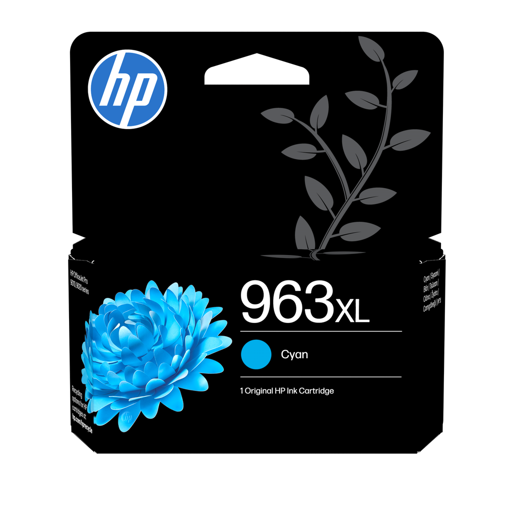 HP 963XL / 3JA27AE cyan XL ink cartridge, 1,600 pages