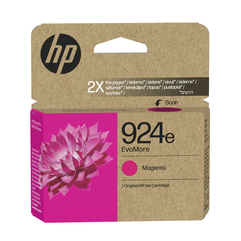HP 924E / 4K0U8NE magenta XL ink cartridge, 800 pages