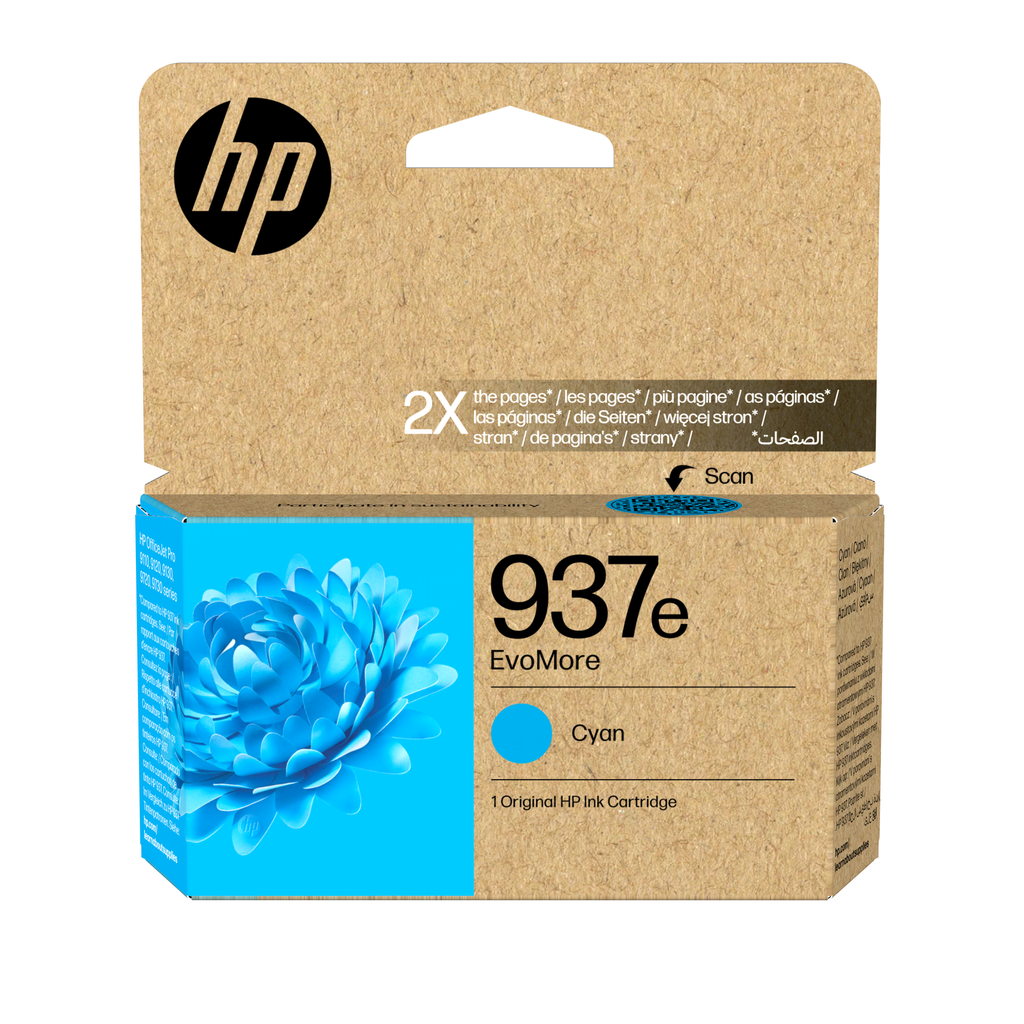 Tintenpatrone HP 937E / 4S6W6NE Cyan XL, 1.650 Seiten