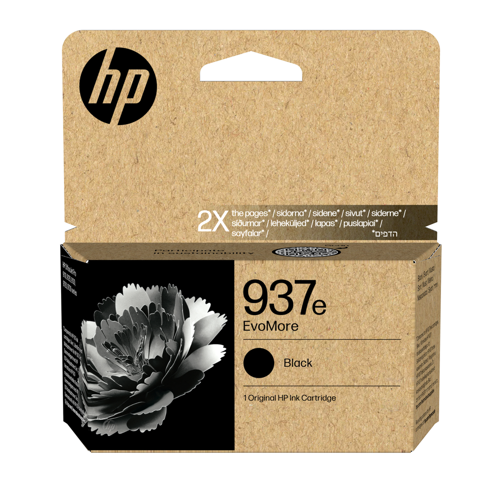 HP 937E / 4S6W9NE black XL ink cartridge, 2,500 pages