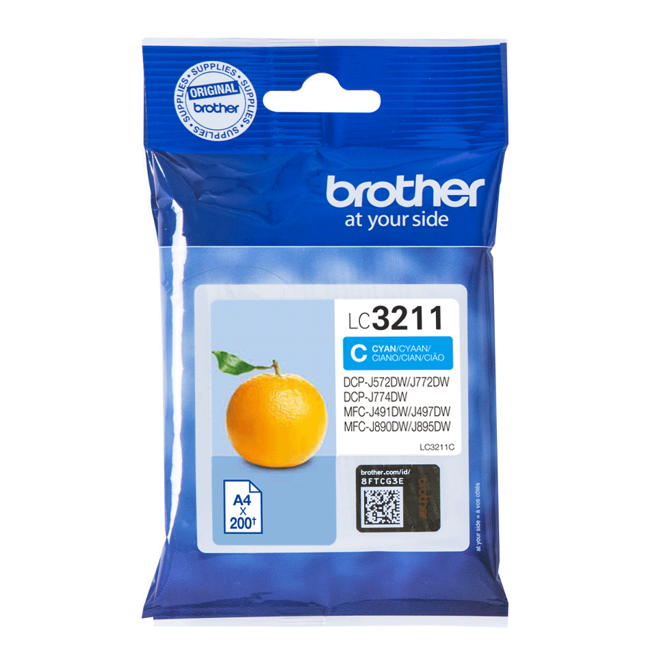 [LC3211C] Brother Tintenpatrone LC-3211C / LC3211C Cyan, 200 Seiten