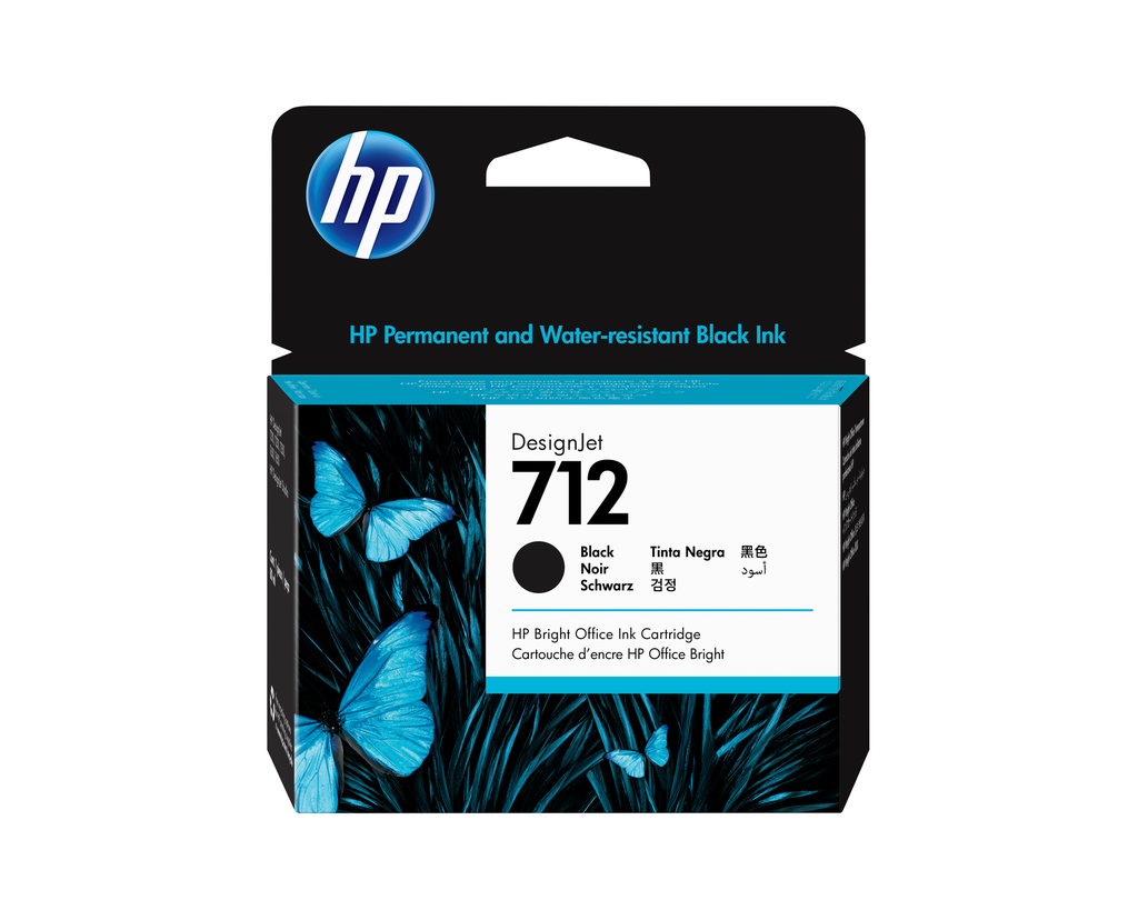 [3ED71A] Tintenpatrone HP 712 / 3ED71A Schwarz, 80 ml