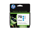 Cartouche d'encre HP 712 / 3ED77A cyan, 29 ml (lot de 3)