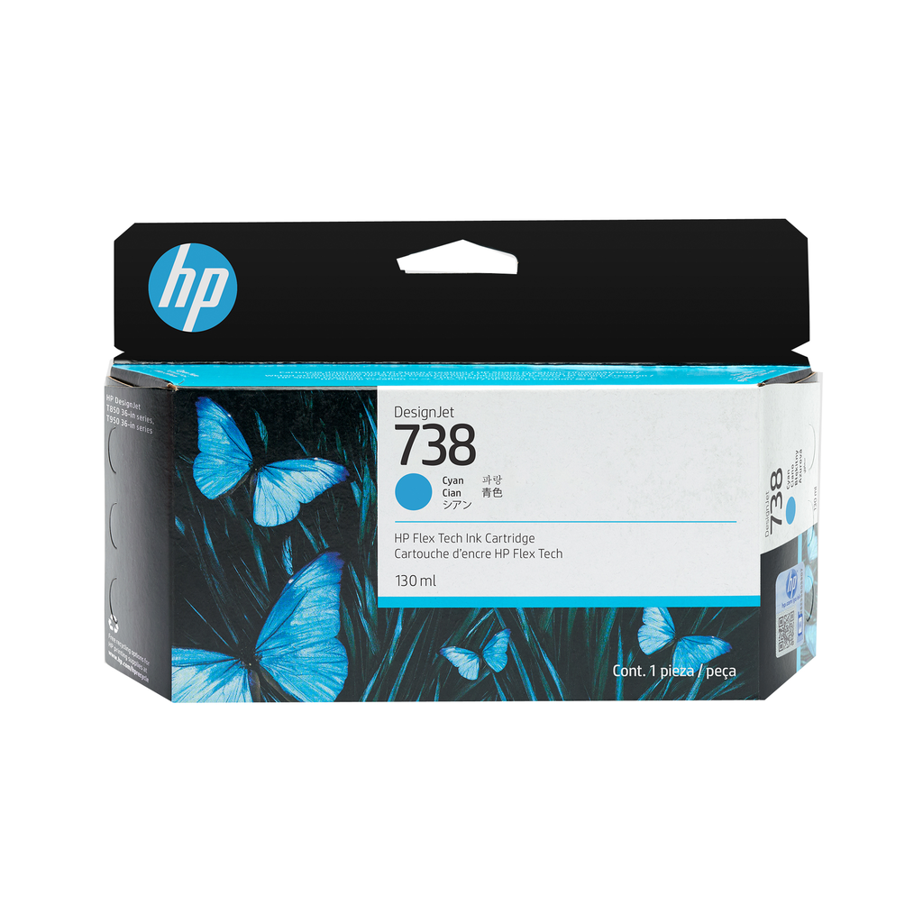 Tintenpatrone HP 738 / 498N5A Cyan, 130 ml