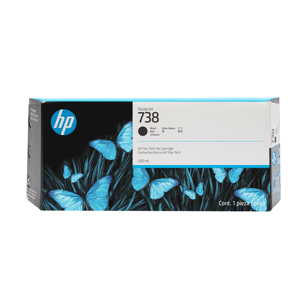Cartouche d'encre HP 738 / 498N8A noire, 300 ml