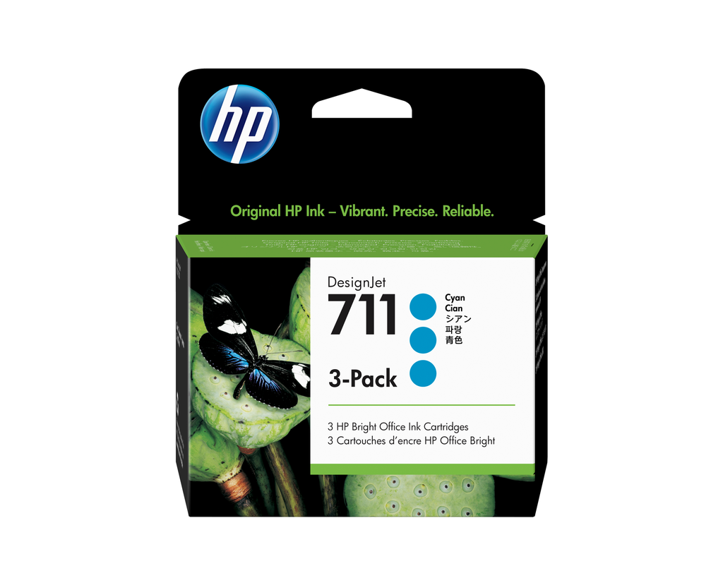 HP 711 / CZ134A cyan ink cartridge, 29 ml (3-pack)