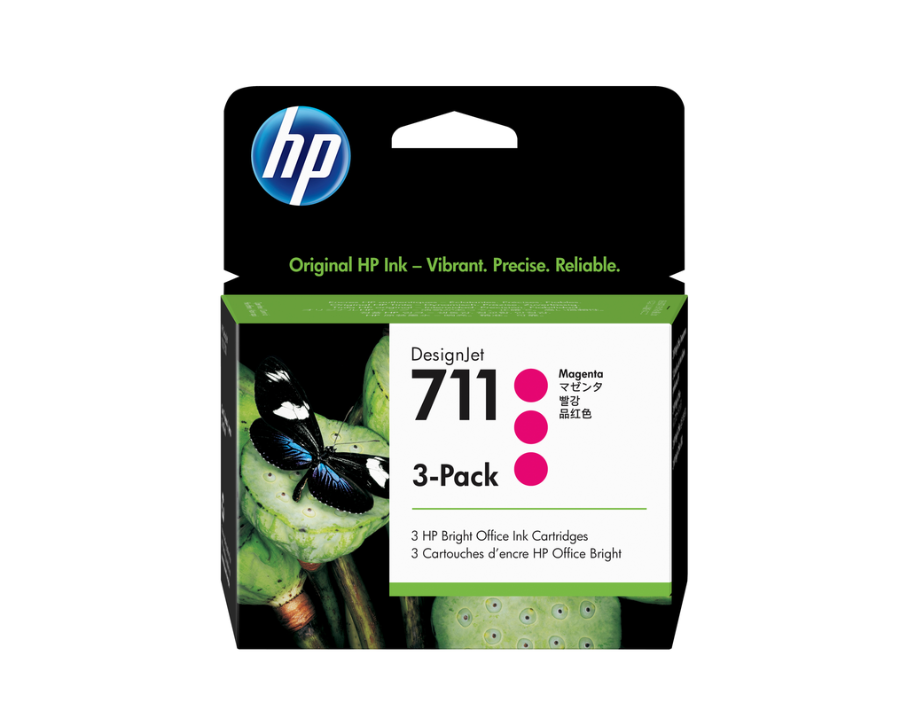 [CZ135A] Cartouche d'encre HP 711 / CZ135A magenta, 29 ml (lot de 3)