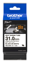 Brother HSe-261E / HSE261E heat shrink tube, black on white, 31.0 mm x 1.5 m