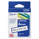 Brother Schriftband laminiert TZe-111 / TZE111, schwarz auf transparent, 6 mm x 8 m