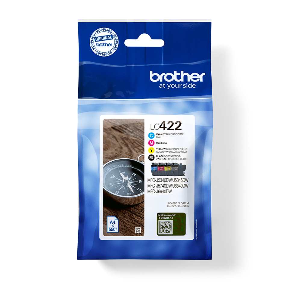 [LC422VAL] Brother LC-422VAL / LC422VAL ink cartridge value pack, 4 colors, 550 pages