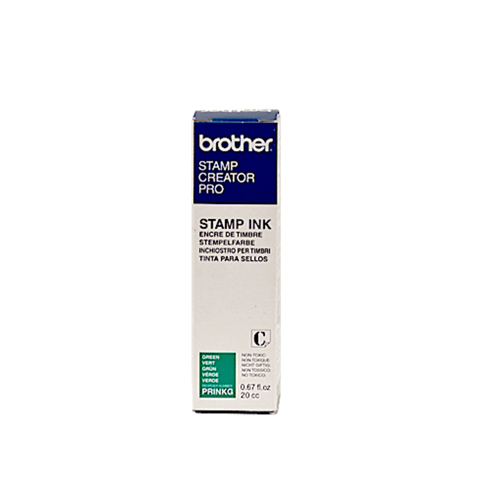 Flacon de recharge d'encre Brother PRINKG verte pour tampons PR