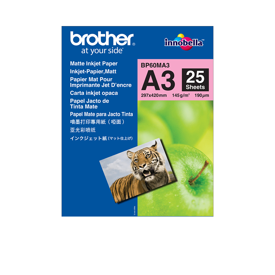 Papier Brother BP60MA3 jet d'encre mat A3, 25 feuilles, 145 g/m²