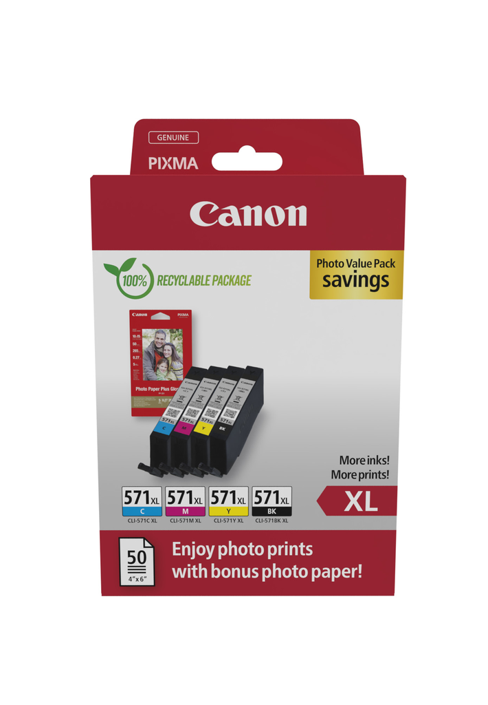 Pack Canon CLI-571XL / 0332C006 4 couleurs XL