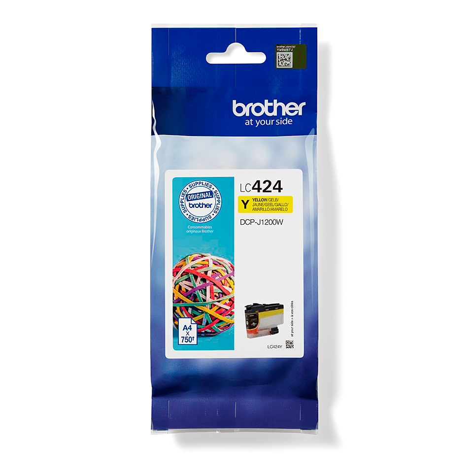Brother Tintenpatrone LC-424Y / LC424Y Gelb, 750 Seiten