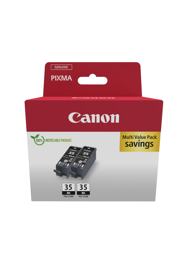 Pack de 2 cartouches d'encre Canon PGI-35 / 1509B029 noires, 2 x 382 pages
