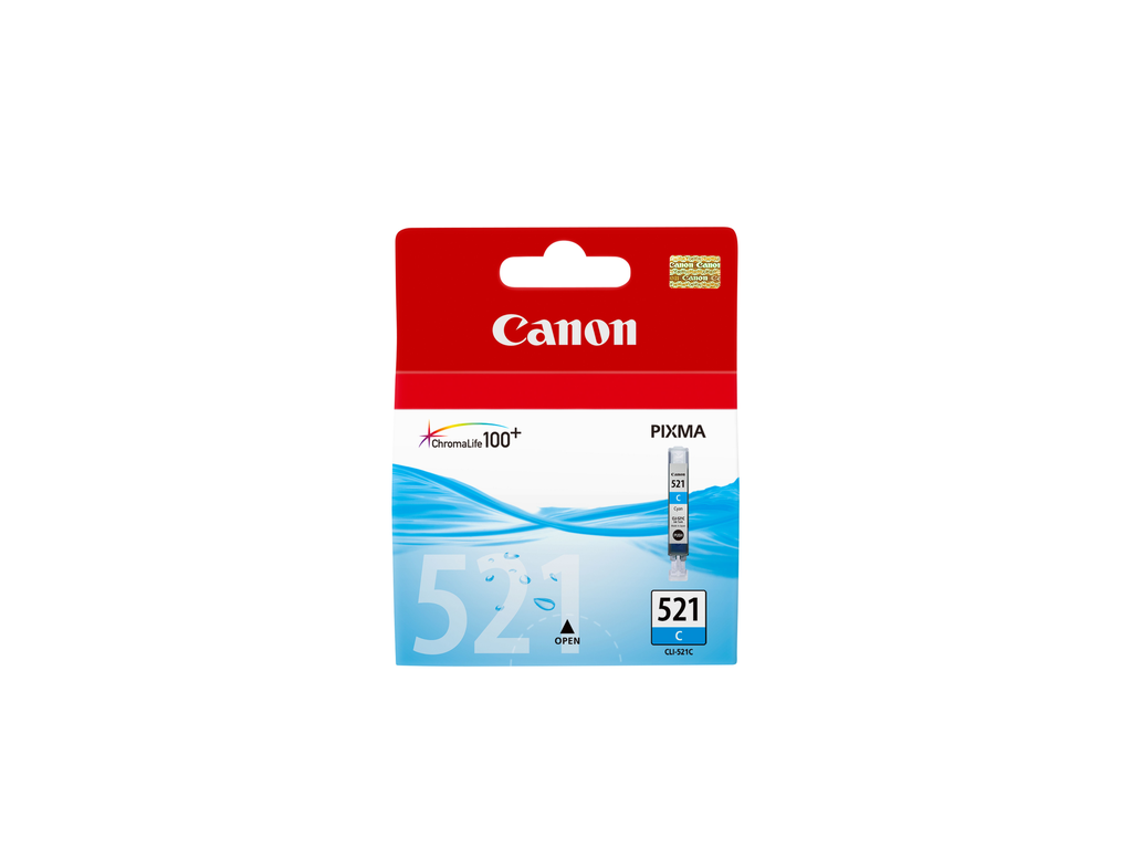 Cartouche d'encre Canon CLI-521C / 2934B001 cyan, 505 pages