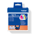 Brother Tinten-Multipack LC-521VAL / LC521VAL, 4 Farben, 500 Seiten