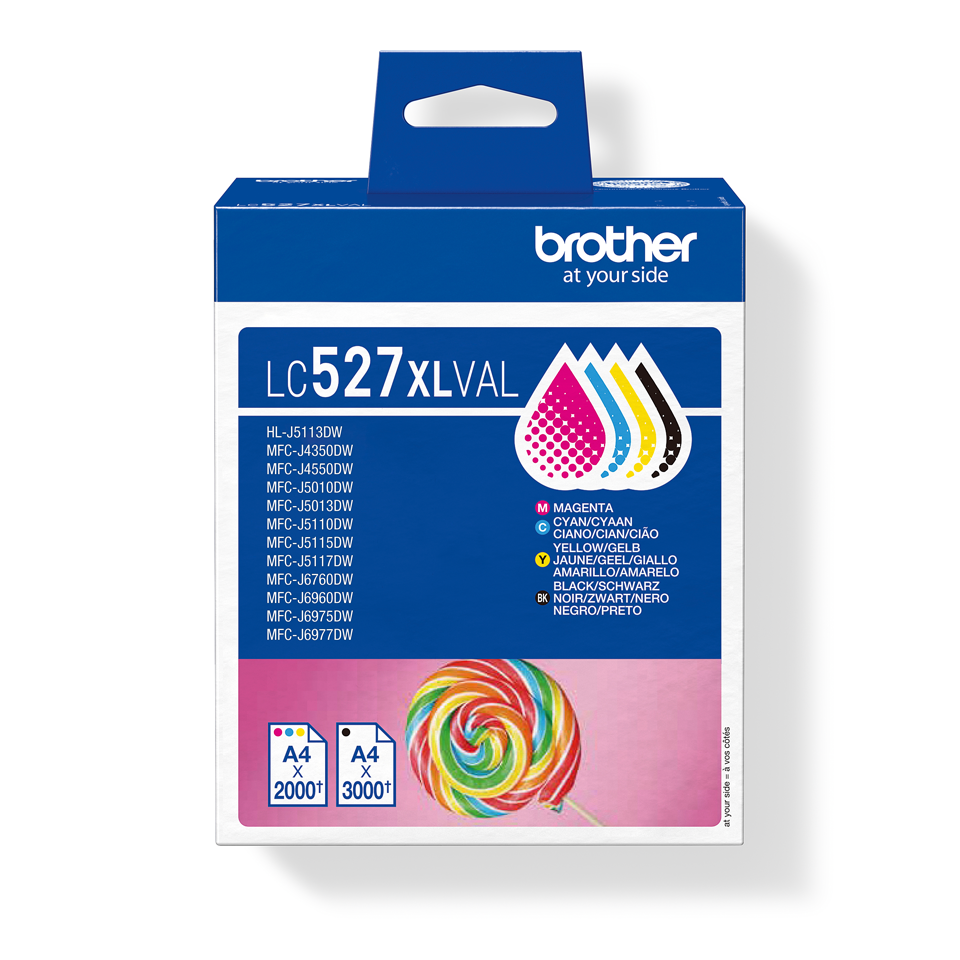 [LC527XLVAL] Brother Tinten-Multipack LC-527XLVAL / LC527XLVAL, 4 Farben XL, 2.000 Seiten
