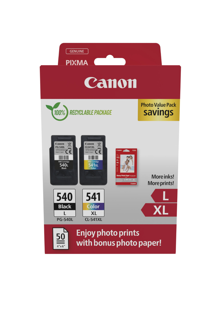 Canon PG540L/CL541XL / 5224B012 4-color XL ink pack