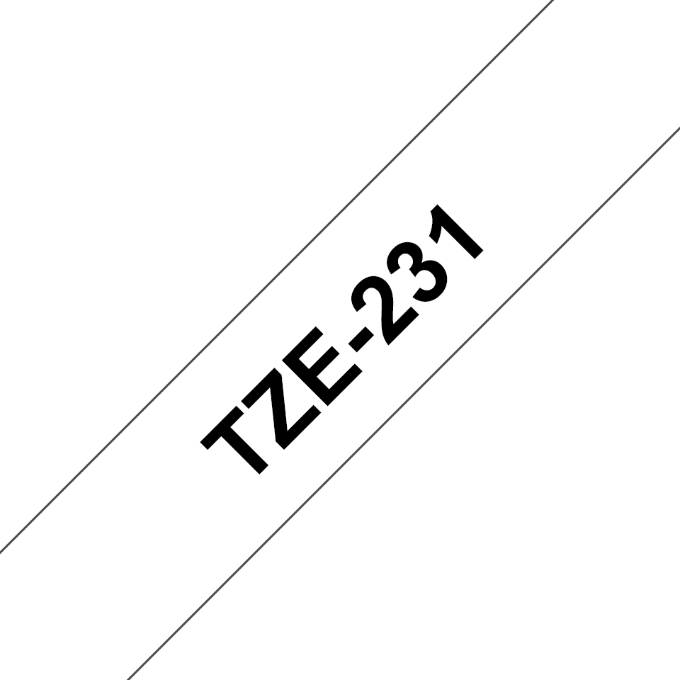 Brother TZe-231 / TZE231 laminated tape, black on white, 12 mm x 8 m