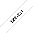 Brother Schriftband laminiert TZe-231 / TZE231, schwarz auf weiß, 12 mm x 8 m