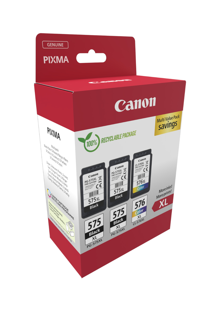 Multipack Tintenpatronen Canon PG-575XL/CL-576XL / 5437C004, 4 Farben XL