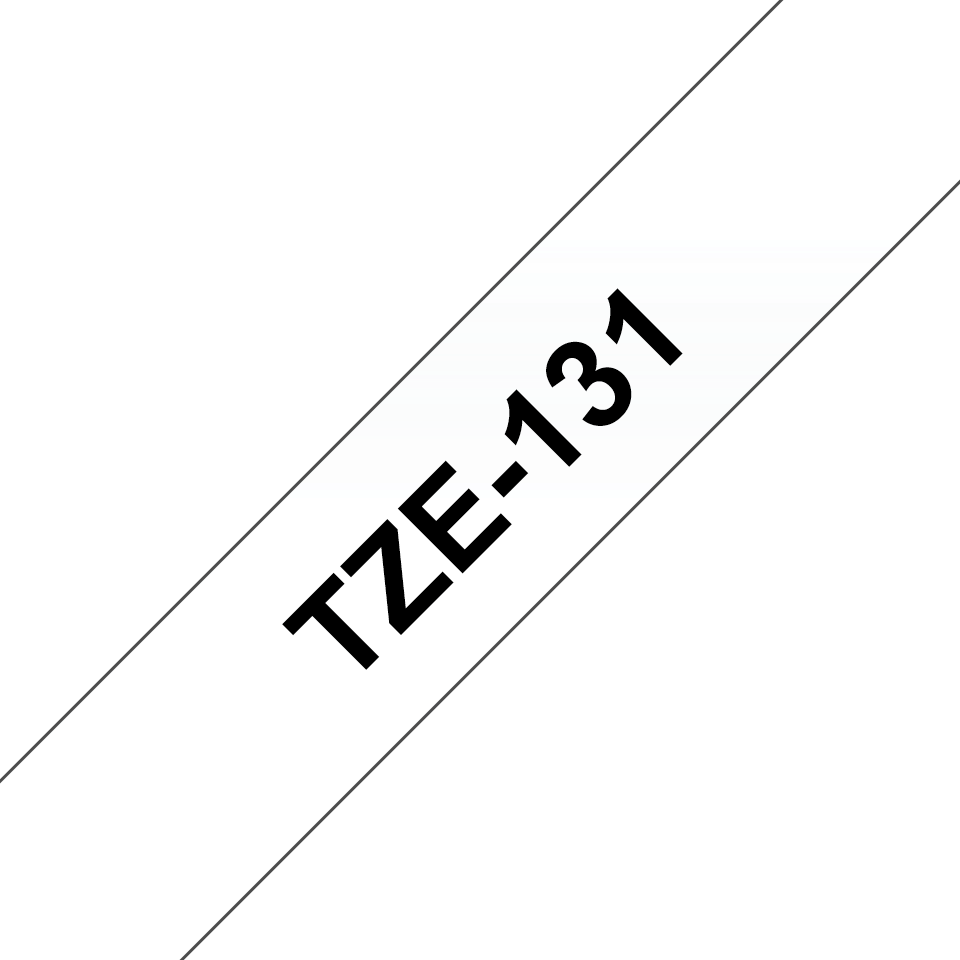 Ruban laminé Brother TZe-131 / TZE131, noir sur transparent, 12 mm x 8 m