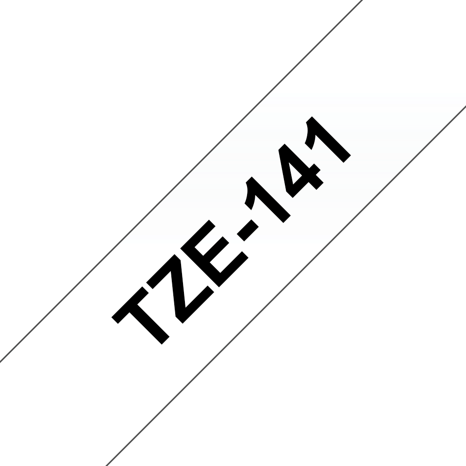 [TZE141] Ruban laminé Brother TZe-141 / TZE141, noir sur transparent, 18 mm x 8 m