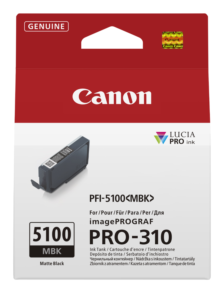 Cartouche d'encre Canon PFI-5100 / 6951C001 noir mat, 144 ml