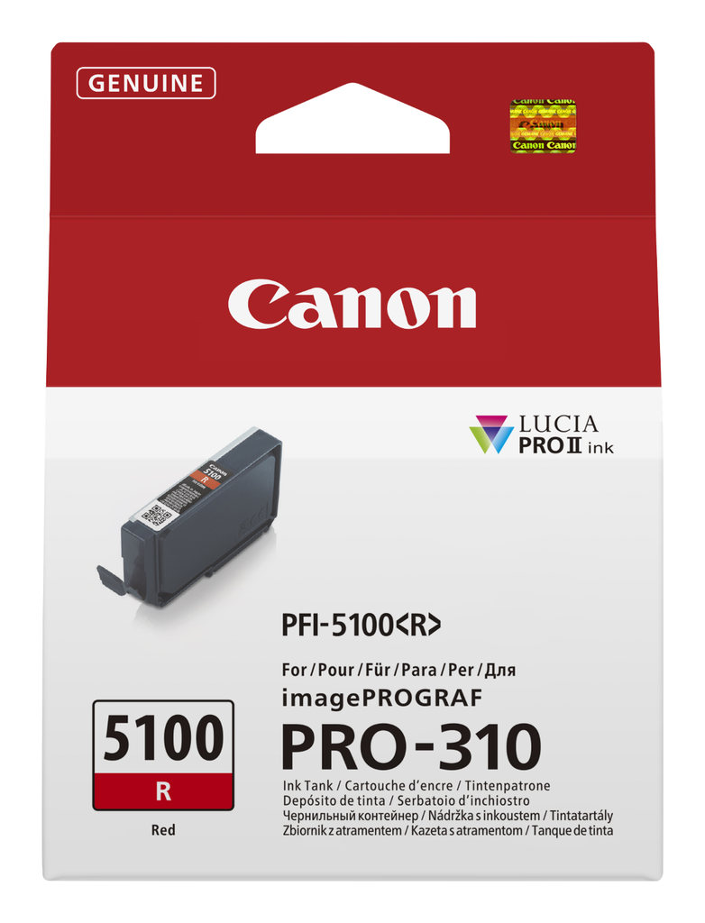 Canon PFI-5100 R / 6958C001 red ink cartridge, 144 ml