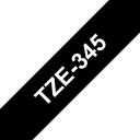 Ruban laminé Brother TZe-345 / TZE345, blanc sur noir, 18 mm x 8 m