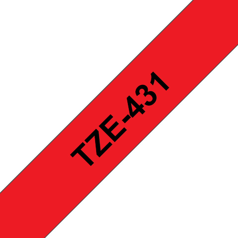 Brother TZe-431 / TZE431 laminated tape, black on red, 12 mm x 8 m