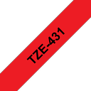 Brother TZe-431 / TZE431 laminated tape, black on red, 12 mm x 8 m