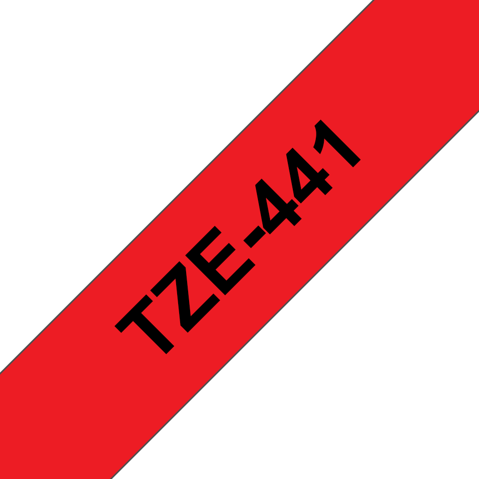Brother TZe-441 / TZE441 laminated tape, black on red, 18 mm x 8 m