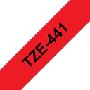 Ruban laminé Brother TZe-441 / TZE441, noir sur rouge, 18 mm x 8 m