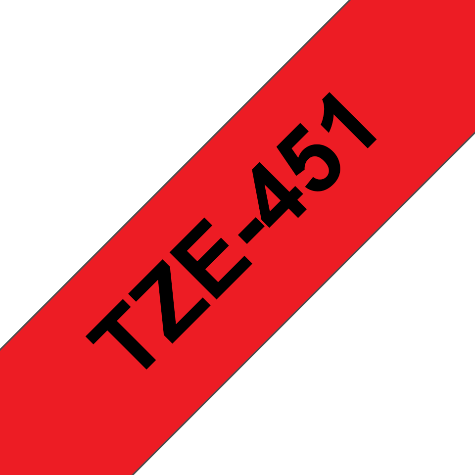 [TZE451] Brother Schriftband laminiert TZe-451 / TZE451, schwarz auf rot, 24 mm x 8 m