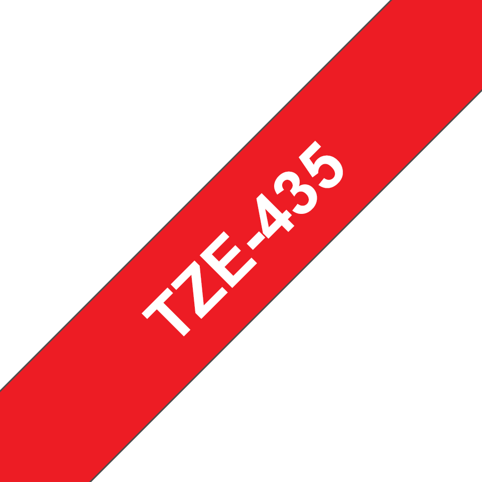 Brother TZe-435 / TZE435 laminated tape, white on red, 12 mm x 8 m