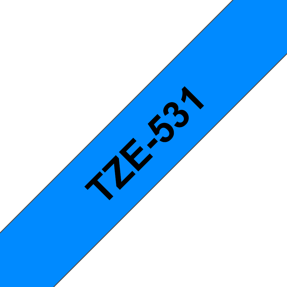 [TZE531] Brother Schriftband laminiert TZe-531 / TZE531, schwarz auf blau, 12 mm x 8 m